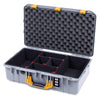 Pelican 1555 Air Case, Silver with Yellow Handle & Latches TrekPak Divider System with Convolute Lid Foam ColorCase 015550-0020-180-241