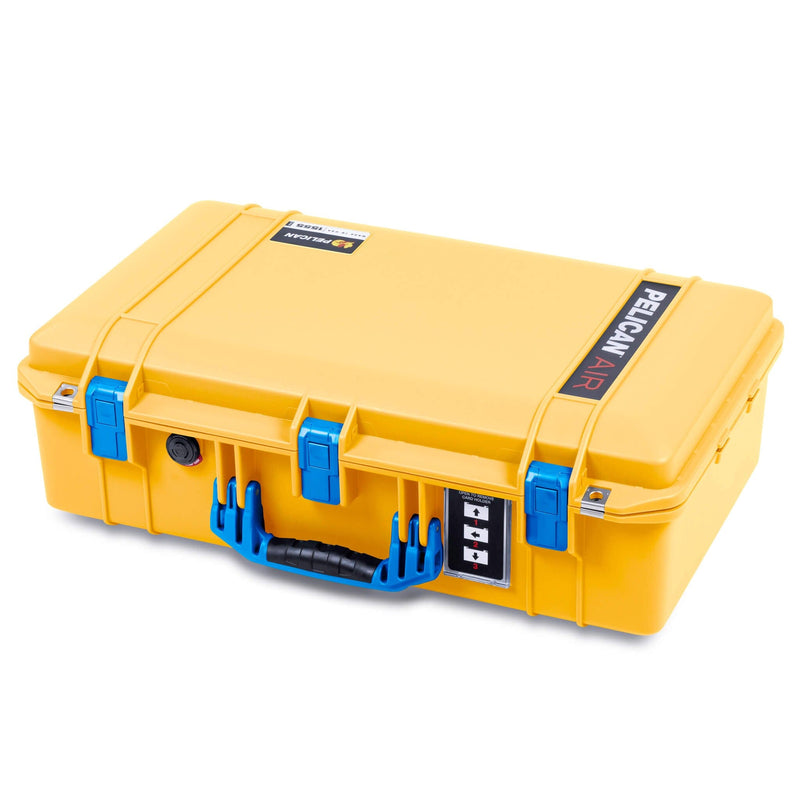 Pelican 1555 Air Case, Yellow with Blue Handle & Latches ColorCase 