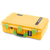 Pelican 1555 Air Case, Yellow with Lime Green Handle & Latches ColorCase