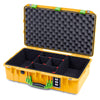 Pelican 1555 Air Case, Yellow with Lime Green Handle & Latches TrekPak Divider System with Convolute Lid Foam ColorCase 015550-0020-240-301