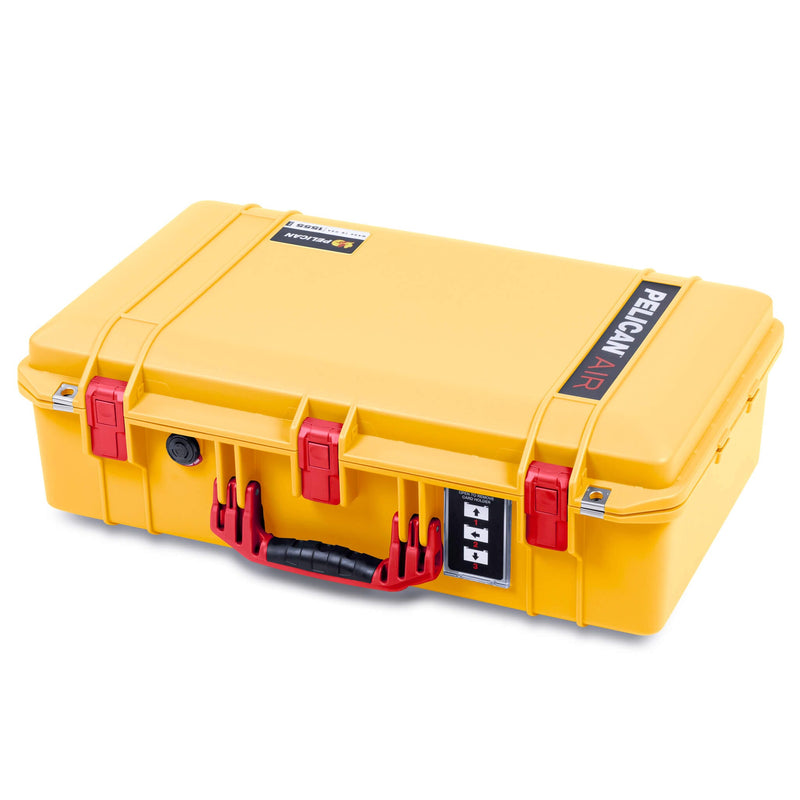 Pelican 1555 Air Case, Yellow with Red Handle & Latches ColorCase 