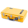 Pelican 1555 Air Case, Yellow with Silver Handle & Latches ColorCase