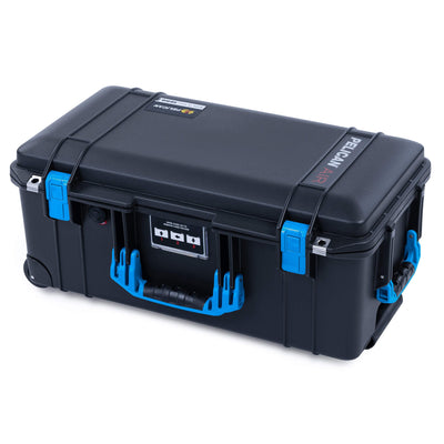 Pelican 1556 Air Case, Black with Blue Handles & Latches ColorCase