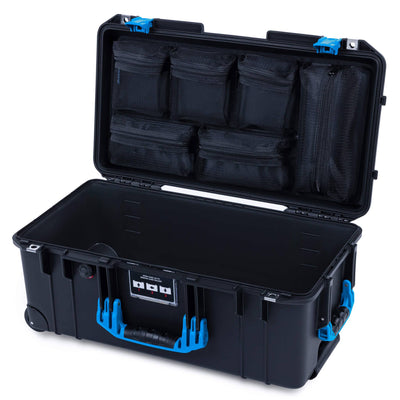 Pelican 1556 Air Case, Black with Blue Handles & Latches ColorCase