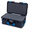 Pelican 1556 Air Case, Black with Blue Handles & Latches Pick & Pluck Foam with Convolute Lid Foam ColorCase 015560-0001-110-121