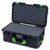 Pelican 1556 Air Case, Black with Lime Green Handles & Latches Pick & Pluck Foam with Convolute Lid Foam ColorCase 015560-0001-110-301