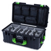 Pelican 1556 Air Case, Black with Lime Green Handles & Latches ColorCase