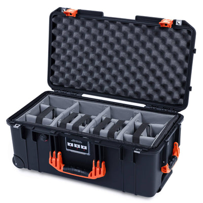 Pelican 1556 Air Case, Black with Orange Handles & Latches ColorCase