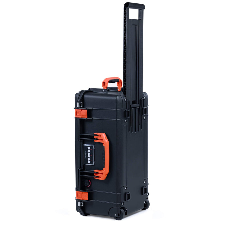 Pelican 1556 Air Case, Black with Orange Handles & Latches ColorCase 