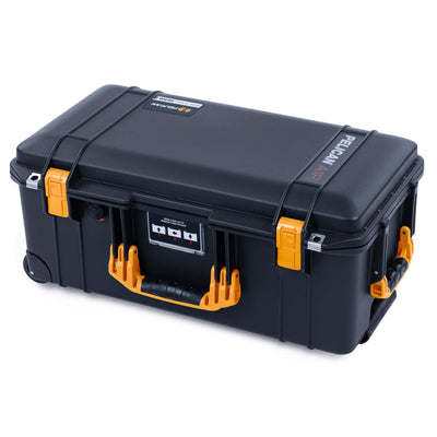 Pelican 1556 Air Case, Black with Yellow Handles & Latches ColorCase