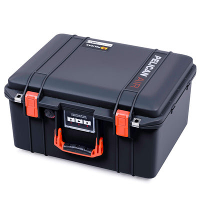 Pelican 1557 Air Case, Black with Orange Handle & Latches ColorCase