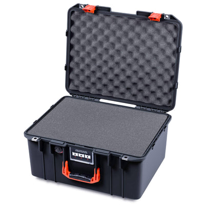 Pelican 1557 Air Case, Black with Orange Handle & Latches ColorCase