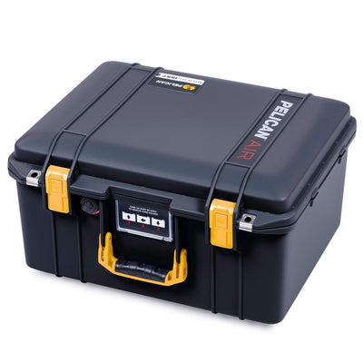 Pelican 1557 Air Case, Black with Yellow Handle & Latches ColorCase