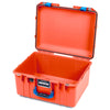 Pelican 1557 Air Case, Orange with Blue Handle & Latches ColorCase