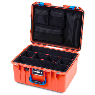 Pelican 1557 Air Case, Orange with Blue Handle & Latches ColorCase