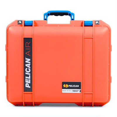 Pelican 1557 Air Case, Orange with Blue Handle & Latches ColorCase