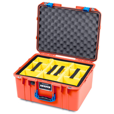 Pelican 1557 Air Case, Orange with Blue Handle & Latches ColorCase