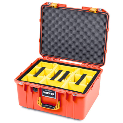 Pelican 1557 Air Case, Orange with Yellow Handle & Latches ColorCase