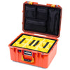 Pelican 1557 Air Case, Orange with Yellow Handle & Latches ColorCase