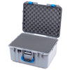 Pelican 1557 Air Case, Silver with Blue Handle & Latches ColorCase