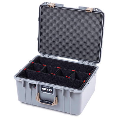 Pelican 1557 Air Case, Silver with Desert Tan Handle & Latches ColorCase