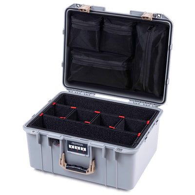 Pelican 1557 Air Case, Silver with Desert Tan Handle & Latches ColorCase