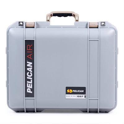 Pelican 1557 Air Case, Silver with Desert Tan Handle & Latches ColorCase