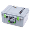 Pelican 1557 Air Case, Silver with Lime Green Handle & Latches ColorCase