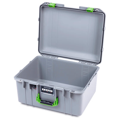 Pelican 1557 Air Case, Silver with Lime Green Handle & Latches ColorCase