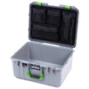 Pelican 1557 Air Case, Silver with Lime Green Handle & Latches ColorCase