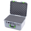 Pelican 1557 Air Case, Silver with Lime Green Handle & Latches ColorCase