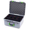 Pelican 1557 Air Case, Silver with Lime Green Handle & Latches ColorCase