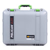 Pelican 1557 Air Case, Silver with Lime Green Handle & Latches ColorCase