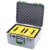 Pelican 1557 Air Case, Silver with Lime Green Handle & Latches ColorCase