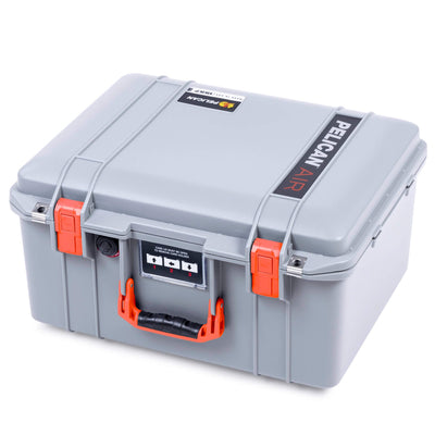 Pelican 1557 Air Case, Silver with Orange Handle & Latches ColorCase