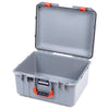 Pelican 1557 Air Case, Silver with Orange Handle & Latches ColorCase