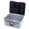 Pelican 1557 Air Case, Silver with Orange Handle & Latches ColorCase