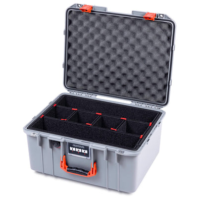 Pelican 1557 Air Case, Silver with Orange Handle & Latches ColorCase