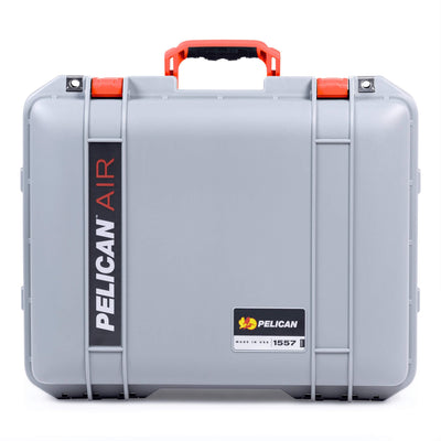 Pelican 1557 Air Case, Silver with Orange Handle & Latches ColorCase