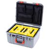 Pelican 1557 Air Case, Silver with Orange Handle & Latches ColorCase