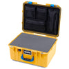 Pelican 1557 Air Case, Yellow with Blue Handle & Latches ColorCase