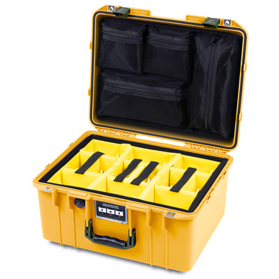 Pelican 1557 Air Case, Yellow with OD Green Handle & Latches ColorCase