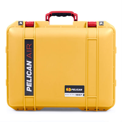 Pelican 1557 Air Case, Yellow with Red Handle & Latches ColorCase