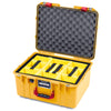 Pelican 1557 Air Case, Yellow with Red Handle & Latches ColorCase