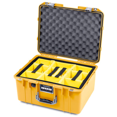 Pelican 1557 Air Case, Yellow with Silver Handle & Latches ColorCase