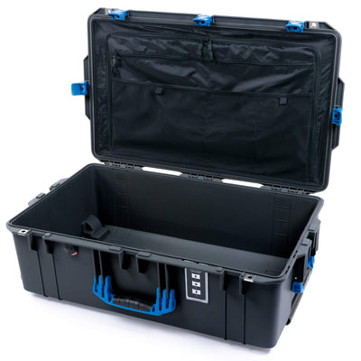 Pelican 1595 Air Case, Charcoal with Blue Handles & Latches Combo-Pouch Lid Organizer Only ColorCase 015950-0300-520-121