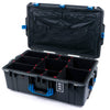 Pelican 1595 Air Case, Charcoal with Blue Handles & Latches TrekPak Divider System with Combo-Pouch Lid Organizer ColorCase 015950-0320-520-121
