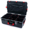 Pelican 1595 Air Case, Charcoal with Red Handles & Latches Gray Padded Microfiber Dividers with Combo-Pouch Lid Organizer ColorCase 015950-0370-520-321