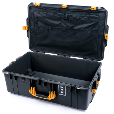 Pelican 1595 Air Case, Charcoal with Yellow Handles & Latches Combo-Pouch Lid Organizer Only ColorCase 015950-0300-520-241