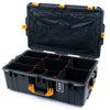 Pelican 1595 Air Case, Charcoal with Yellow Handles & Latches TrekPak Divider System with Combo-Pouch Lid Organizer ColorCase 015950-0320-520-241